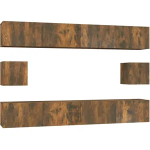 Non communiqué vidaXL Ensemble de meubles TV 6 pcs Chêne fumé Bois d'ingénierie pas cher