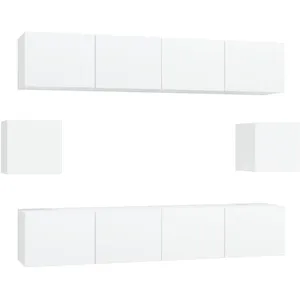 vidaXL Ensemble de meubles TV 6 pcs Blanc Bois d'ingénierie