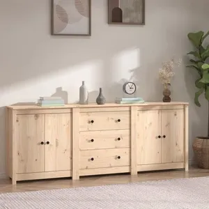 vidaXL Buffet 210x35x80 cm Bois massif de pin pas cher