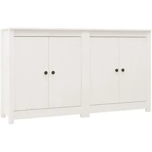 vidaXL Buffets 2 pcs Blanc 70x35x80 cm Bois massif de pin pas cher