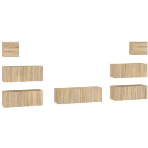 vidaXL Ensemble de meubles TV 7 pcs Chêne sonoma Bois d'ingénierie pas cher