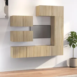 vidaXL Ensemble de meubles TV 6 pcs Chêne sonoma Bois d'ingénierie pas cher