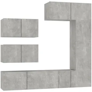 vidaXL Ensemble de meubles TV 6 pcs Gris béton Bois d'ingénierie pas cher