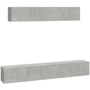 vidaXL Ensemble de meubles TV 4 pcs Gris béton Bois d'ingénierie pas cher