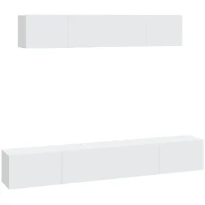 vidaXL Ensemble de meubles TV 4 pcs Blanc Bois d'ingénierie