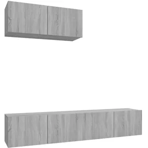 Comparateur de prix : vidaXL Ensemble de meubles TV 3 pcs Sonoma gris Bois d'ingénierie