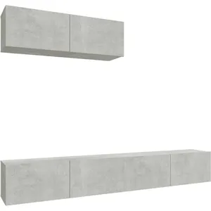 vidaXL Ensemble de meubles TV 3 pcs Gris béton Bois d'ingénierie pas cher
