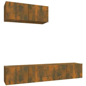 Comparateur de prix : vidaXL Ensemble de meubles TV 3 pcs Chêne fumé Bois d'ingénierie