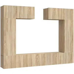 vidaXL Ensemble de meubles TV 6 pcs Chêne sonoma Bois d'ingénierie pas cher