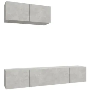 Comparateur de prix : vidaXL Ensemble de meubles TV 3 pcs Gris béton Bois d'ingénierie