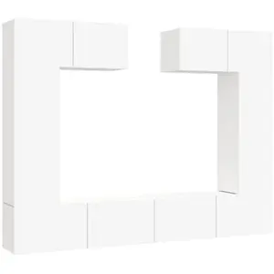 vidaXL Ensemble de meubles TV 6 pcs Blanc Bois d'ingénierie pas cher
