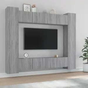 Comparateur de prix : vidaXL Ensemble de meubles TV 8 pcs Sonoma gris Bois d'ingénierie