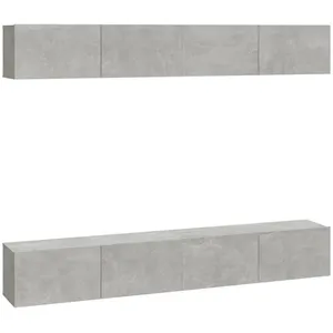 vidaXL Meubles TV muraux 4 pcs Gris béton 100x30x30 cm pas cher