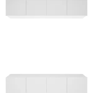vidaXL Meubles TV 4 pcs Blanc 80x30x30 cm Bois d'ingénierie pas cher