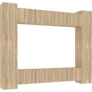 Comparateur de prix : vidaXL Ensemble de meubles TV 8 pcs Chêne sonoma Bois d'ingénierie