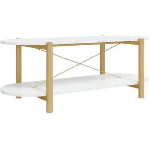 vidaXL Table basse Blanc 110x48x40 cm Bois d'ingénierie pas cher