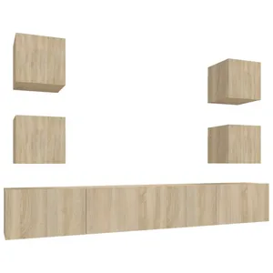 vidaXL Ensemble de meubles TV 6 pcs Chêne sonoma Bois d'ingénierie pas cher