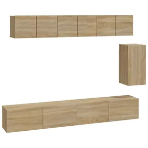 vidaXL Ensemble de meubles TV 6 pcs Chêne Sonoma Bois d'ingénierie pas cher