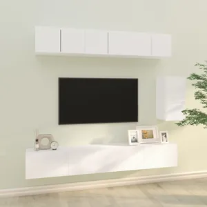 vidaXL Ensemble de meubles TV 6 pcs Blanc Bois d'ingénierie pas cher