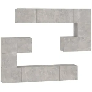 vidaXL Meuble TV mural Gris béton Bois d'ingénierie pas cher
