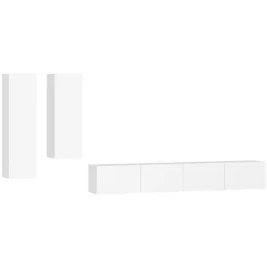 Comparateur de prix : vidaXL Ensemble de meubles TV 4 pcs Blanc Bois d'ingénierie