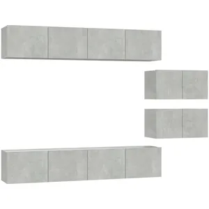 vidaXL Ensemble de meubles TV 6 pcs Gris béton Bois d'ingénierie pas cher