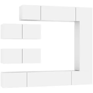 Comparateur de prix : vidaXL Ensemble de meubles TV 7 pcs Blanc Bois d'ingénierie