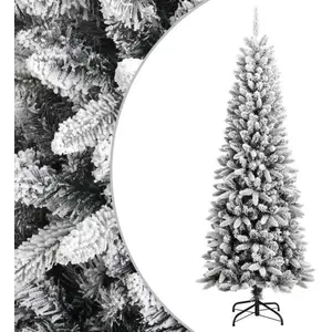 Comparateur de prix : vidaXL Sapin de Noël artificiel avec neige floquée 240 cm PVC et PE
