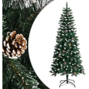 vidaXL Sapin de Noël artificiel avec support Vert 150 cm PVC