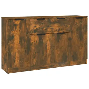 vidaXL Buffets 3 pcs Chêne fumé Bois d'ingénierie