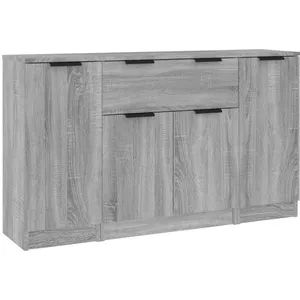 Comparateur de prix : vidaXL Buffets 3 pcs Sonoma gris Bois d'ingénierie