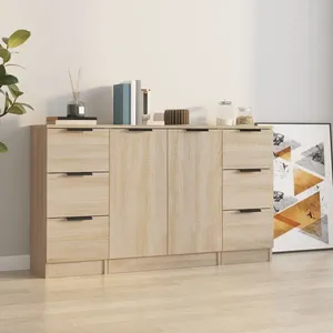 Comparateur de prix : vidaXL Buffets 3 pcs Chêne sonoma Bois d'ingénierie