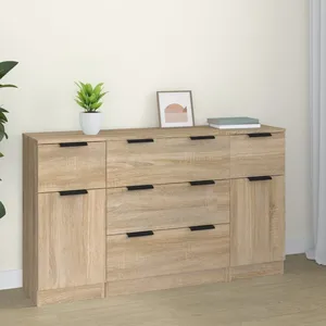 Comparateur de prix : vidaXL Ensemble de buffets 3 pcs Chêne sonoma Bois d'ingénierie