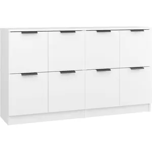 Comparateur de prix : vidaXL Buffets 2 pcs Blanc 60x30x70 cm Bois d'ingénierie