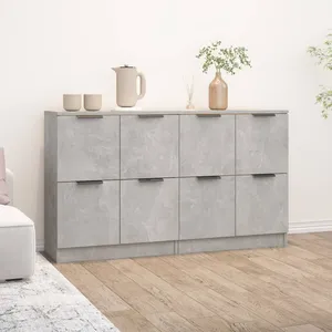 vidaXL Buffets 2 pcs Gris béton 60x30x70 cm Bois d'ingénierie pas cher