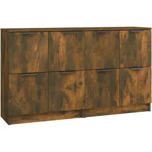 vidaXL Buffets 2 pcs Chêne fumé 60x30x70 cm Bois d'ingénierie pas cher