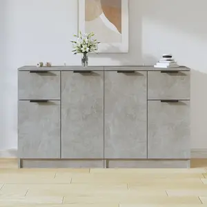 VIDAXL Buffets 2 pcs Gris béton 60x30x70 cm Bois d'ingénierie pas cher
