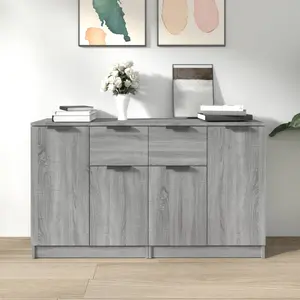 vidaXL Buffets 2 pcs Sonoma gris 60x30x70 cm Bois d'ingénierie pas cher