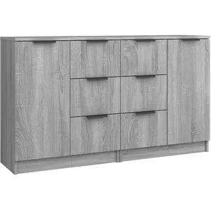 vidaXL Buffets 2 pcs Sonoma gris 60x30x70 cm Bois d'ingénierie pas cher