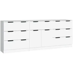 Comparateur de prix : vidaXL Buffets 3 pcs Blanc Bois d'ingénierie