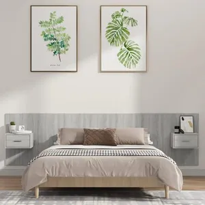 vidaXL Tête de lit avec armoires sonoma gris Bois d'ingénierie pas cher