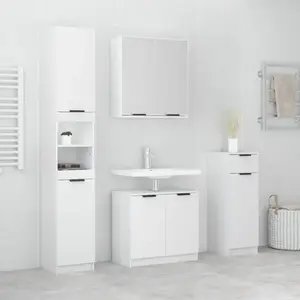 Comparateur de prix : vidaXL Meubles de salle de bain 4 pcs Blanc Bois d'ingénierie