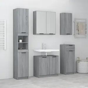 Comparateur de prix : vidaXL Meubles de salle de bain 5 pcs Sonoma gris Bois d'ingénierie