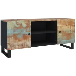 vidaXL Meuble TV 105x33x46 cm Bois massif de récupération pas cher