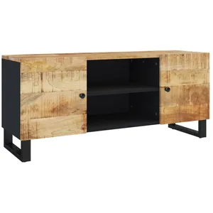 vidaXL Meuble TV 105x33x46 cm Bois massif de manguier pas cher