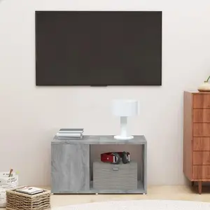vidaXL Meuble TV Sonoma gris 60x24x32 cm Bois d'ingénierie pas cher