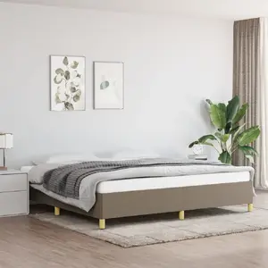 vidaXL Cadre de lit Taupe 200x200 cm Tissu pas cher