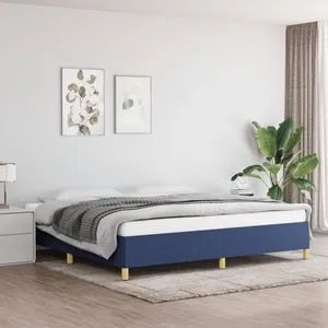 vidaXL Cadre de lit Bleu 200x200 cm Tissu pas cher