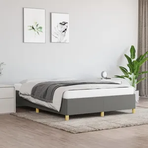 vidaXL Vidaxl Cadre De Lit Sans Matelas Gris Foncé 140x200 Cm Tissu pas cher