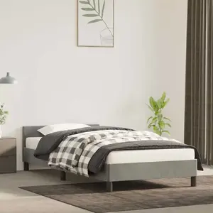 vidaXL Cadre de lit avec tête de lit Gris clair 90x190 cm Velours